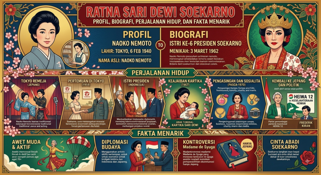 Ratna Sari Dewi Soekarno: Profil, Biografi, Perjalanan Hidup, dan Fakta Menarik