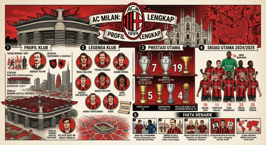 AC Milan: Profil Lengkap, Legenda Klub, Prestasi, Skuad, dan Fakta Menarik