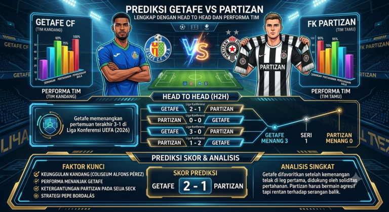 Prediksi Getafe vs Partizan Lengkap dengan Head to Head dan Performa Tim