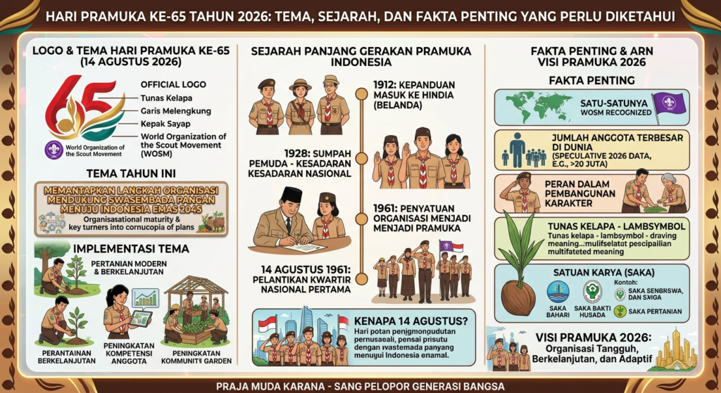 Hari Pramuka ke-65 Tahun 2026: Tema, Sejarah, dan Fakta Penting yang Perlu Diketahui