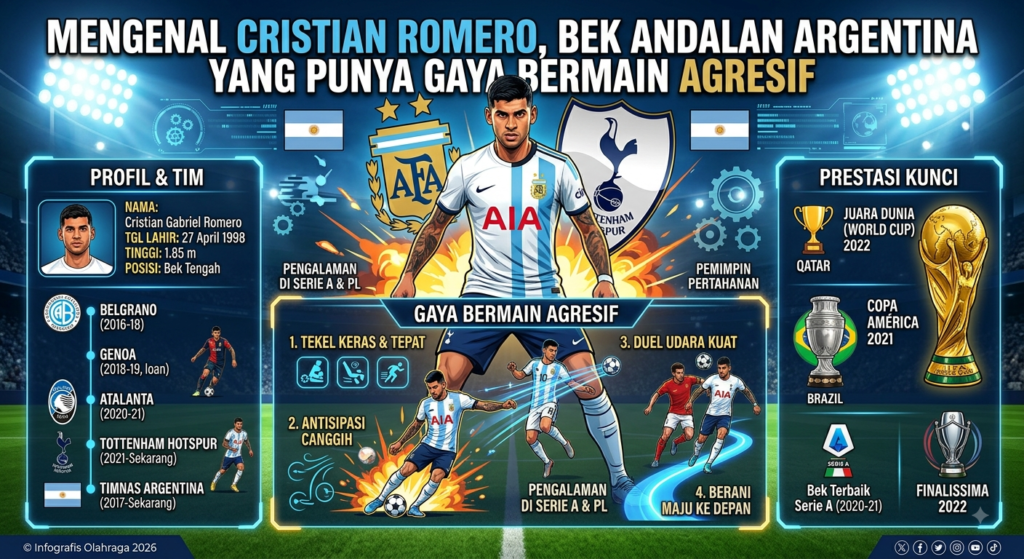 Mengenal Cristian Romero, Bek Andalan Argentina yang Punya Gaya Bermain Agresif