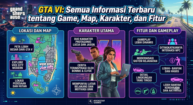 GTA VI: Semua Informasi Terbaru tentang Game, Map, Karakter, dan Fitur