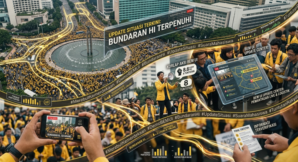 Ribuan Mahasiswa Padati Bundaran HI: Simak Update Situasi Demo BEM UI Terkini