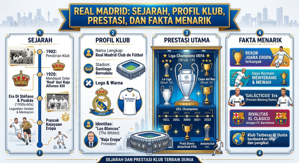 Real Madrid: Sejarah, Profil Klub, Prestasi, dan Fakta Menarik