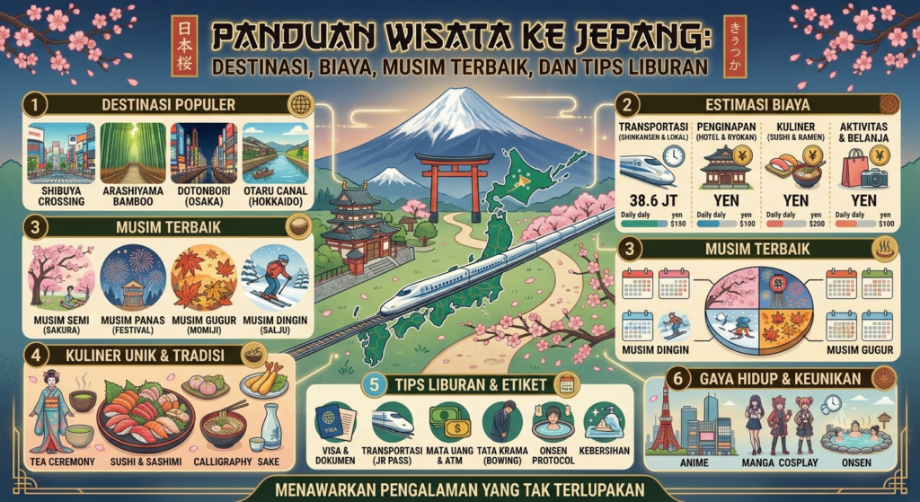 Panduan Wisata ke Jepang: Destinasi, Biaya, Musim Terbaik, dan Tips Liburan
