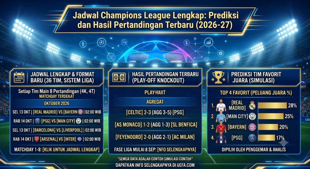 Jadwal Champions League Lengkap: Prediksi dan Hasil Pertandingan Terbaru