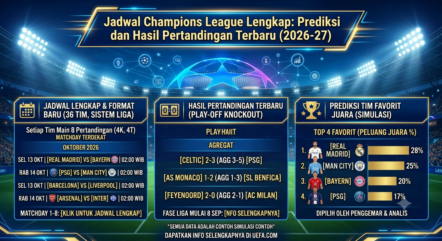 Jadwal Champions League Lengkap: Prediksi dan Hasil Pertandingan Terbaru