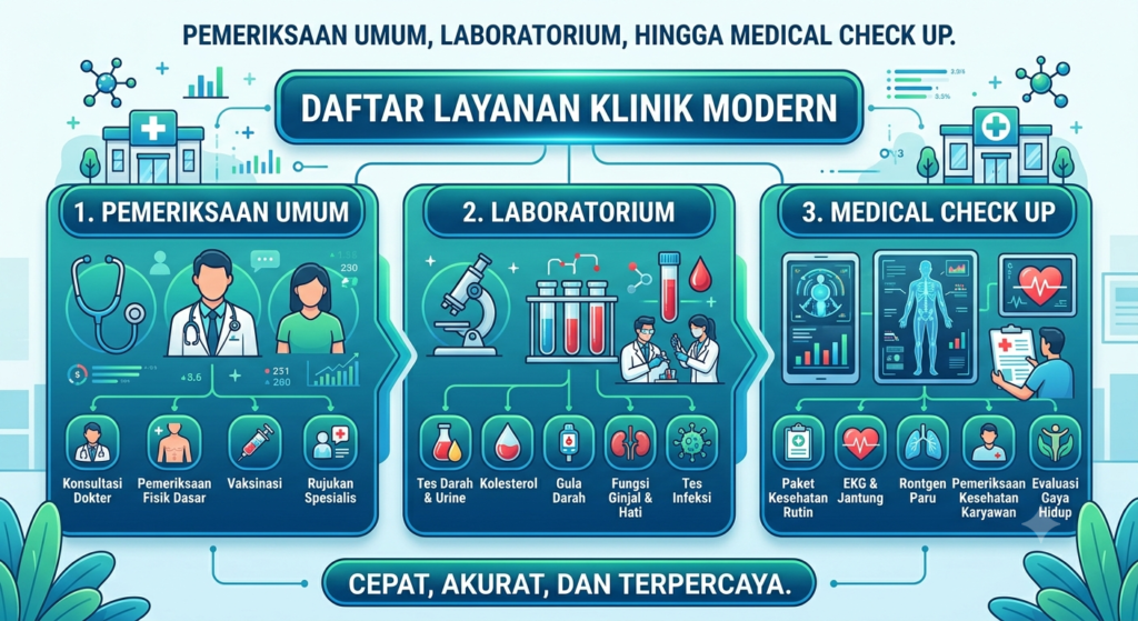 Daftar Layanan Klinik Modern: Pemeriksaan Umum, Laboratorium, hingga Medical Check Up