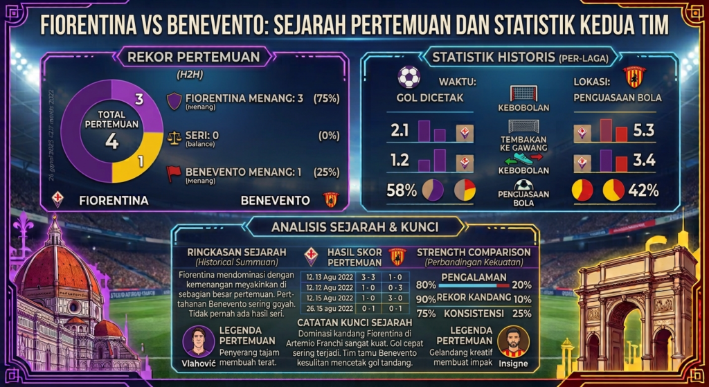 Fiorentina vs Benevento: Sejarah Pertemuan dan Statistik Kedua Tim