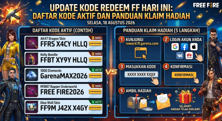 Update Kode Redeem FF Hari Ini: Daftar Kode Aktif dan Panduan Klaim Hadiah