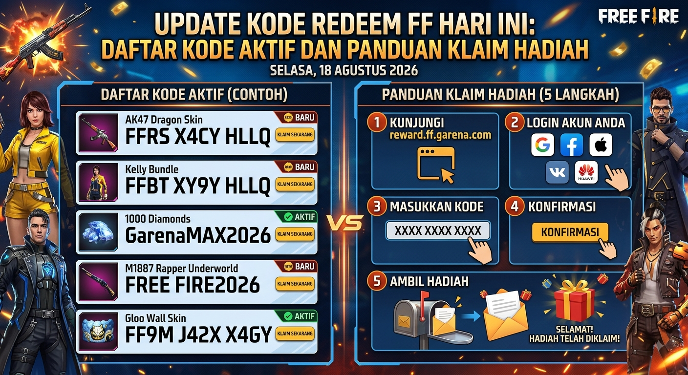 Update Kode Redeem FF Hari Ini: Daftar Kode Aktif dan Panduan Klaim Hadiah