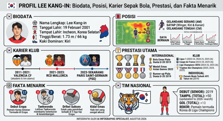 Profil Lee Kang-in: Biodata, Posisi, Karier Sepak Bola, Prestasi, dan Fakta Menarik