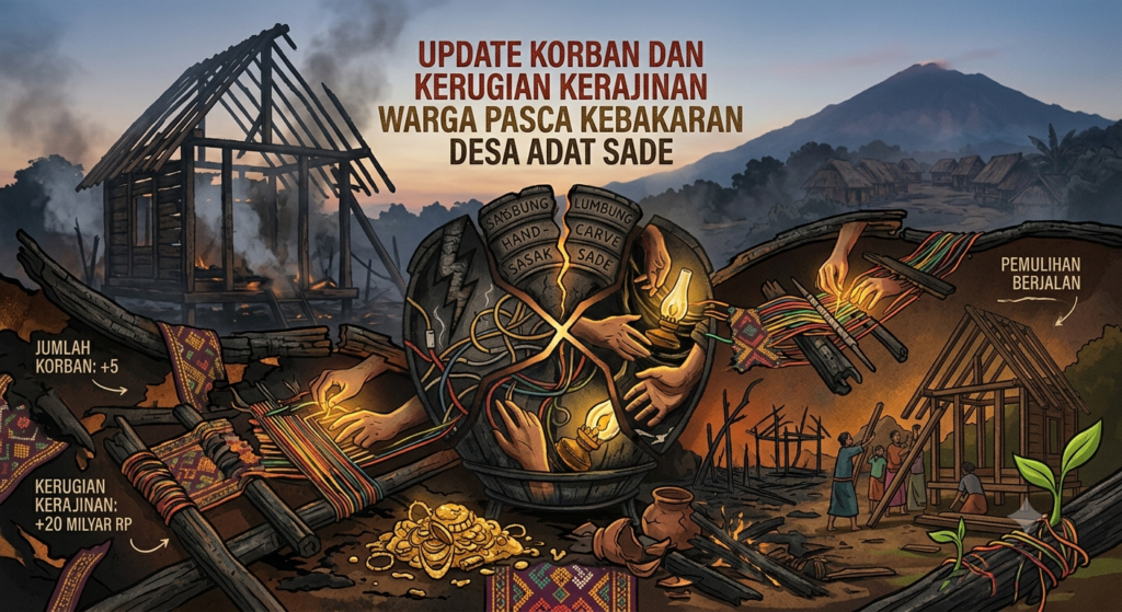 Update Korban dan Kerugian Kerajinan Warga Pasca Kebakaran Desa Adat Sade