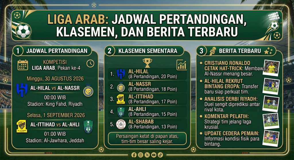 Liga Arab: Jadwal Pertandingan, Klasemen, dan Berita Terbaru