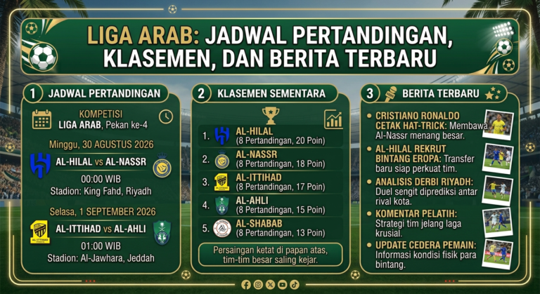 Liga Arab: Jadwal Pertandingan, Klasemen, dan Berita Terbaru