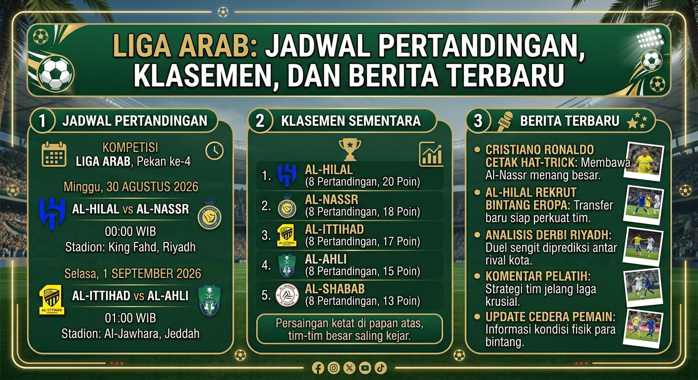 Liga Arab: Jadwal Pertandingan, Klasemen, dan Berita Terbaru