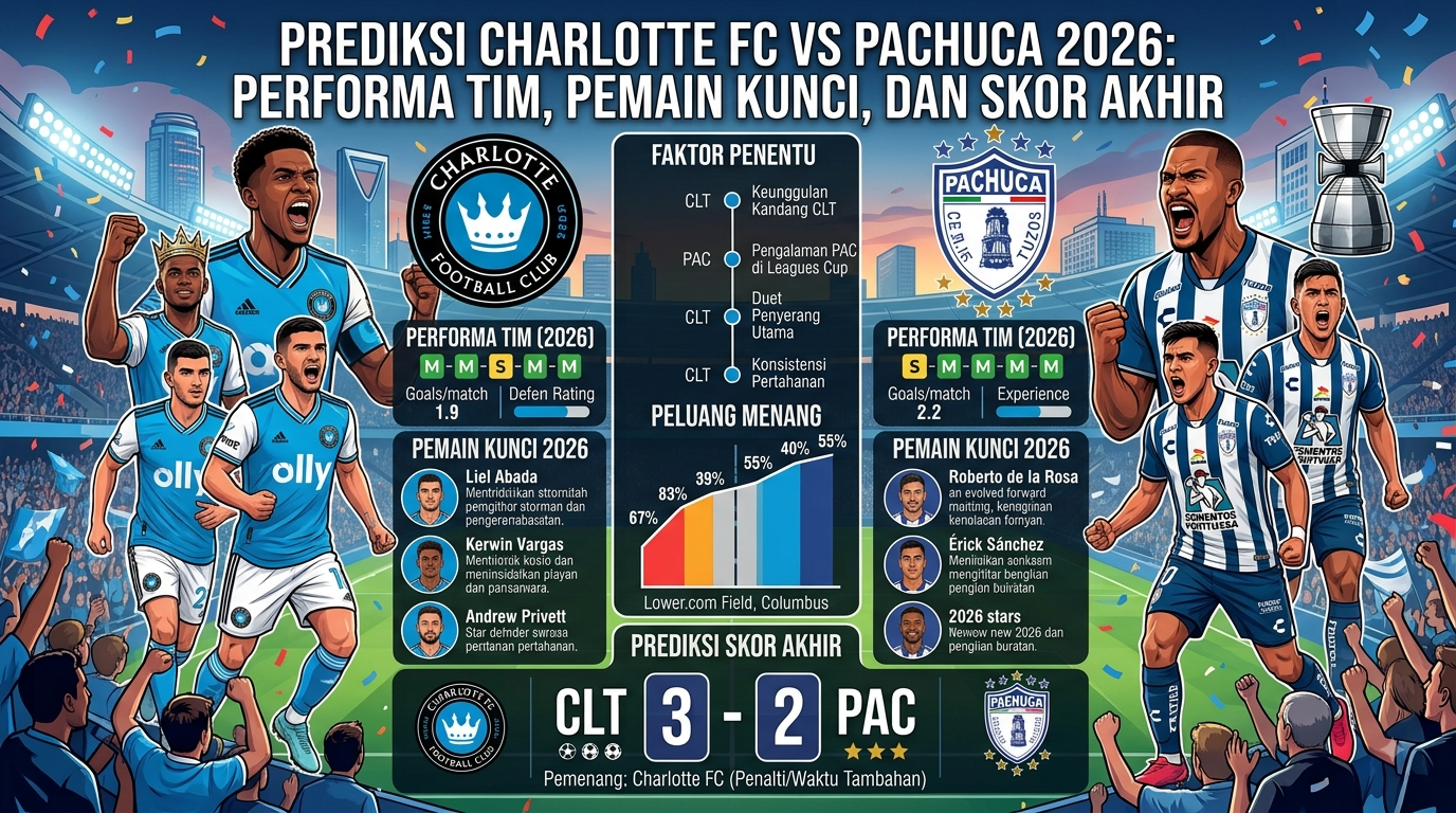 Prediksi Charlotte FC vs Pachuca 2026: Performa Tim, Pemain Kunci, dan Skor Akhir