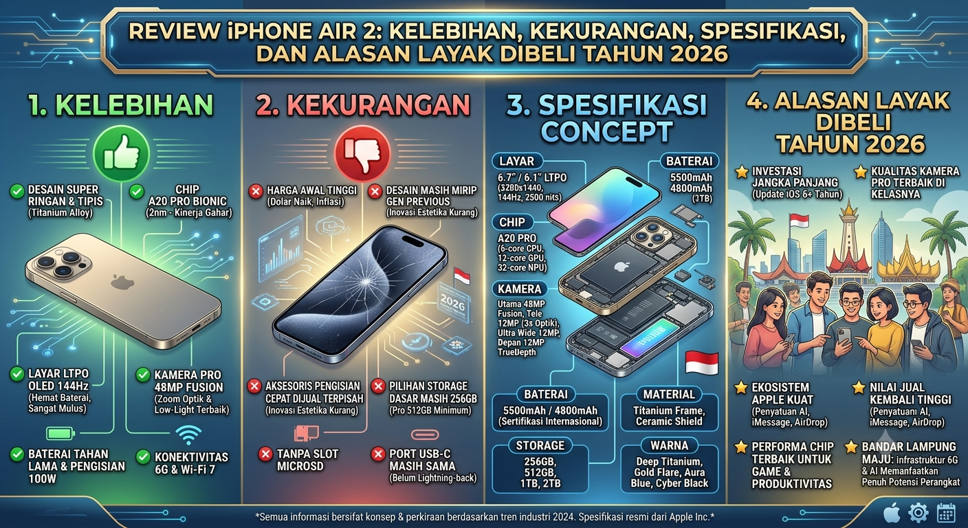 Review iPhone Air 2: Kelebihan, Kekurangan, Spesifikasi, dan Alasan Layak Dibeli Tahun 2026