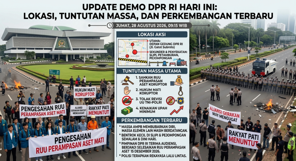Update Demo DPR RI Hari Ini: Lokasi, Tuntutan Massa, dan Perkembangan Terbaru