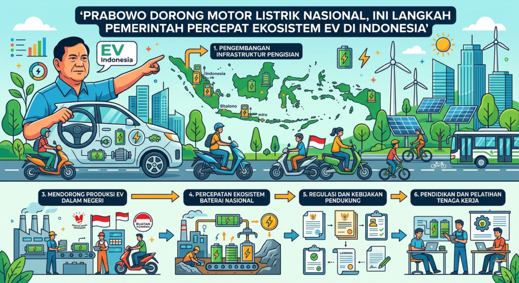 Prabowo Dorong Motor Listrik Nasional, Ini Langkah Pemerintah Percepat Ekosistem EV di Indonesia