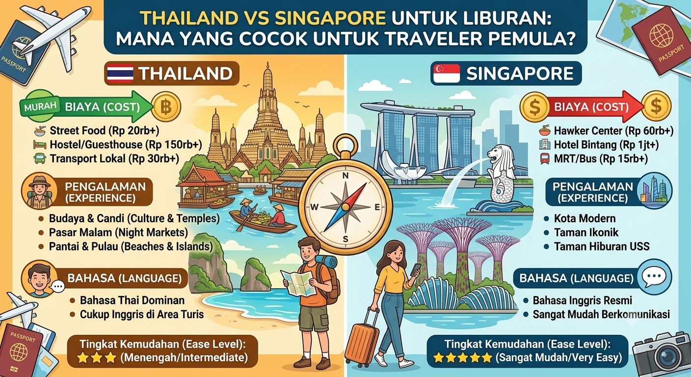 Thailand vs Singapore untuk Liburan: Mana yang Cocok untuk Traveler Pemula?