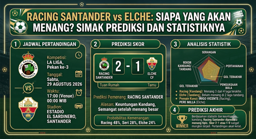 Racing Santander vs Elche: Siapa yang Akan Menang? Simak Prediksi dan Statistiknya