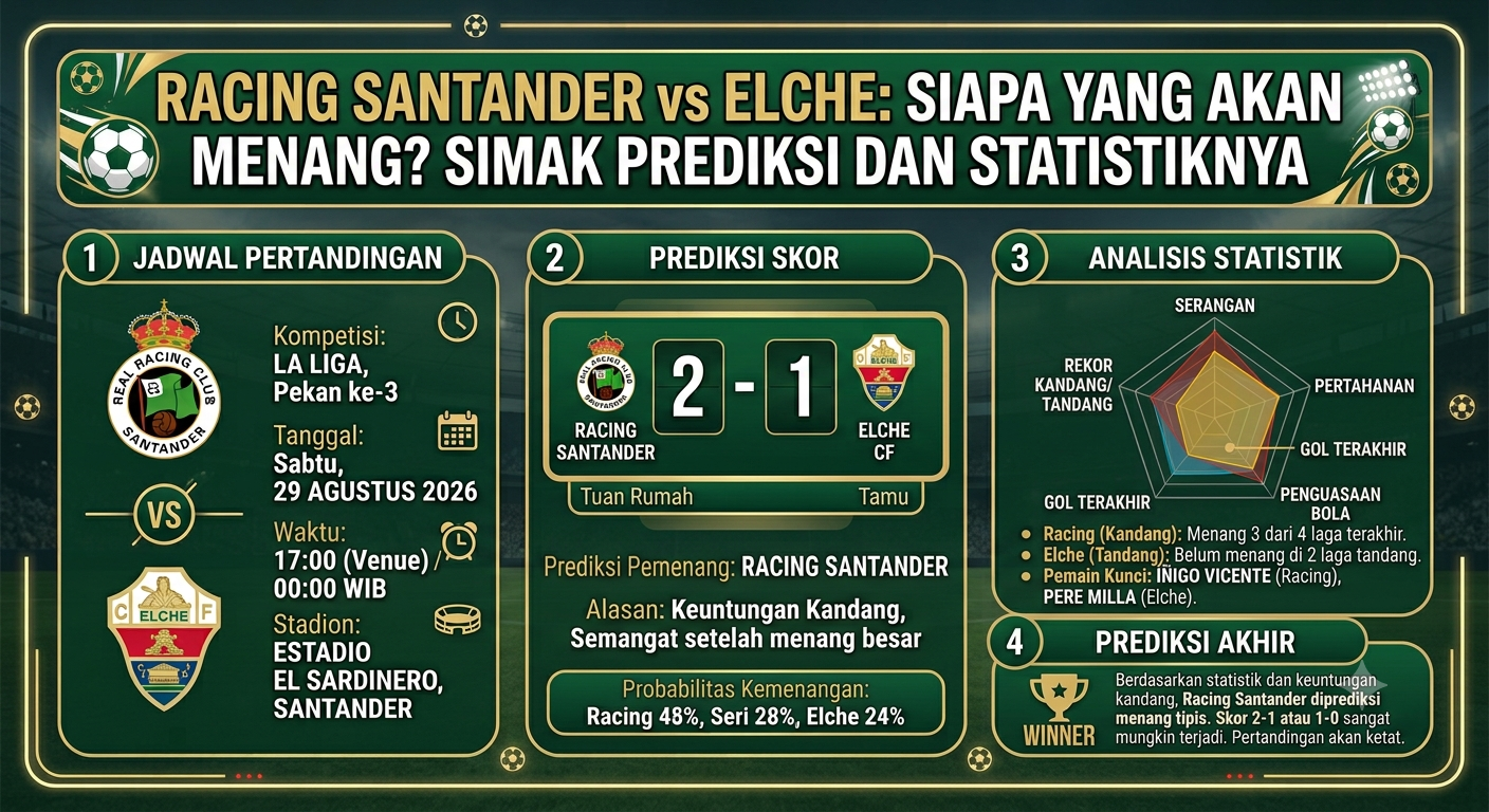 Racing Santander vs Elche: Siapa yang Akan Menang? Simak Prediksi dan Statistiknya
