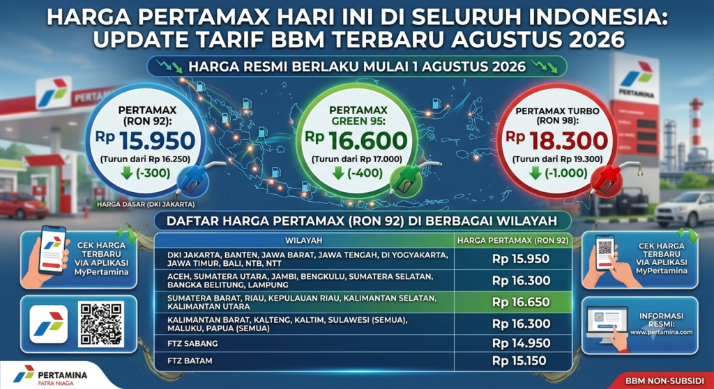 Harga Pertamax Hari Ini di Seluruh Indonesia: Update Tarif BBM Terbaru Agustus 2026