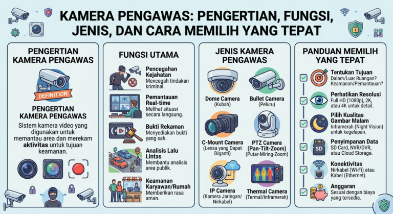 Kamera Pengawas: Pengertian, Fungsi, Jenis, dan Cara Memilih yang Tepat