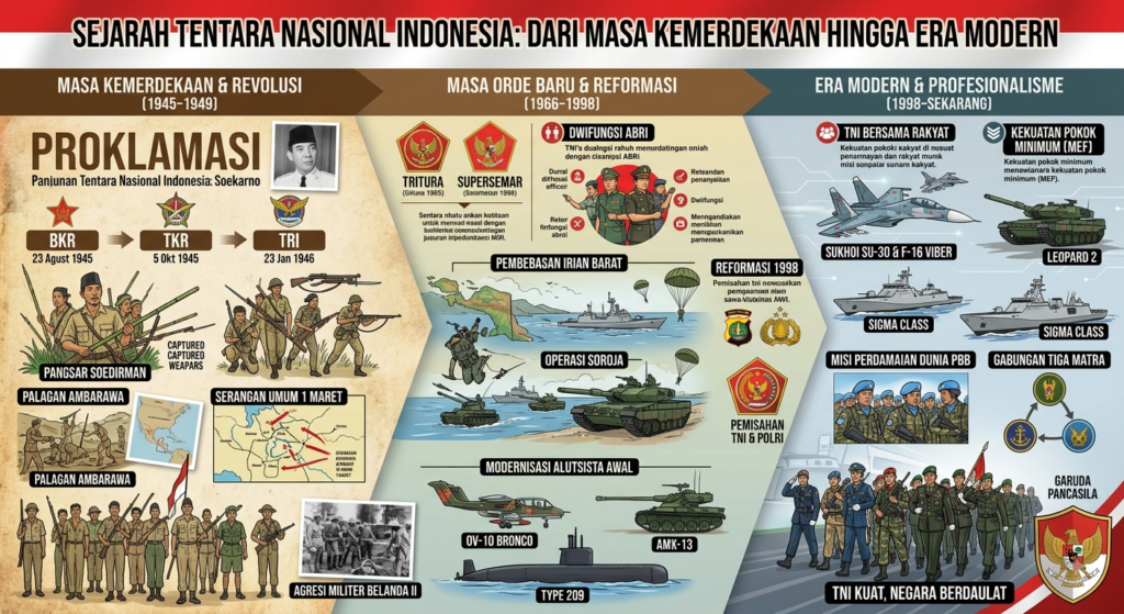 Sejarah Tentara Nasional Indonesia dari Masa Kemerdekaan hingga Era Modern