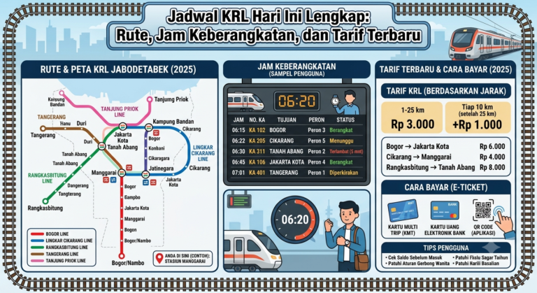 Jadwal KRL Hari Ini Lengkap: Rute, Jam Keberangkatan, dan Tarif Terbaru