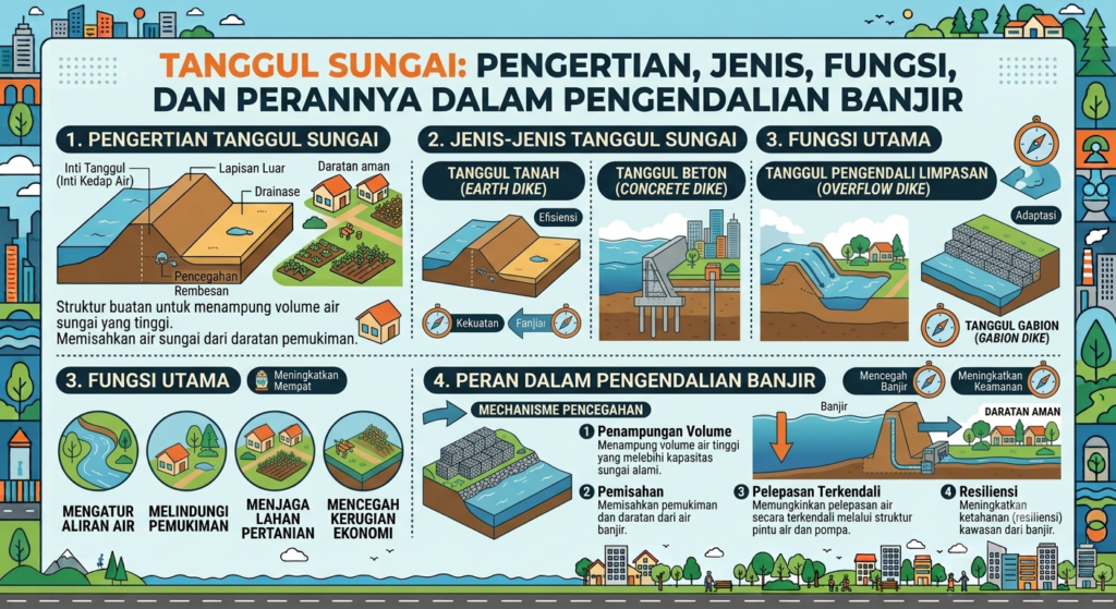 Tanggul Sungai: Pengertian, Jenis, Fungsi, dan Perannya dalam Pengendalian Banjir