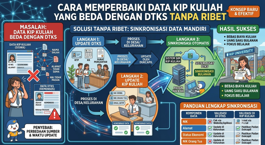 Cara Memperbaiki Data KIP Kuliah yang Beda dengan DTKS Tanpa Ribet
