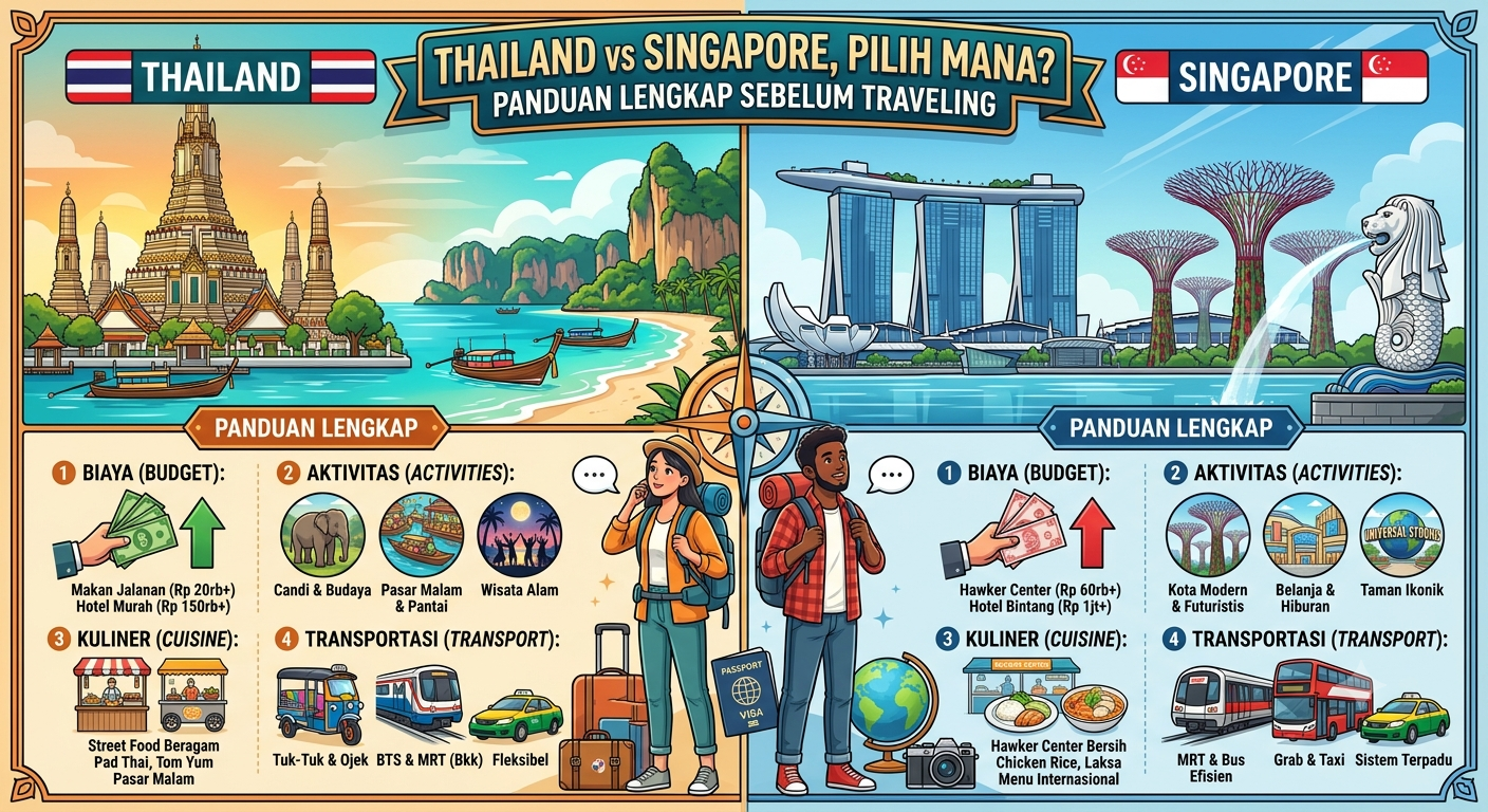Thailand vs Singapore, Pilih Mana? Panduan Lengkap Sebelum Traveling