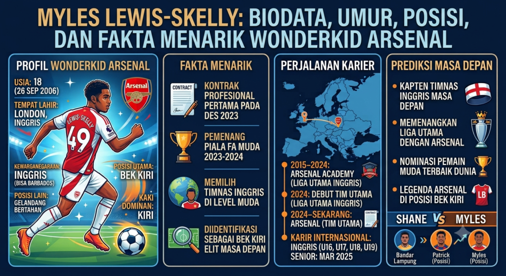 Myles Lewis-Skelly: Biodata, Umur, Posisi, dan Fakta Menarik Wonderkid Arsenal