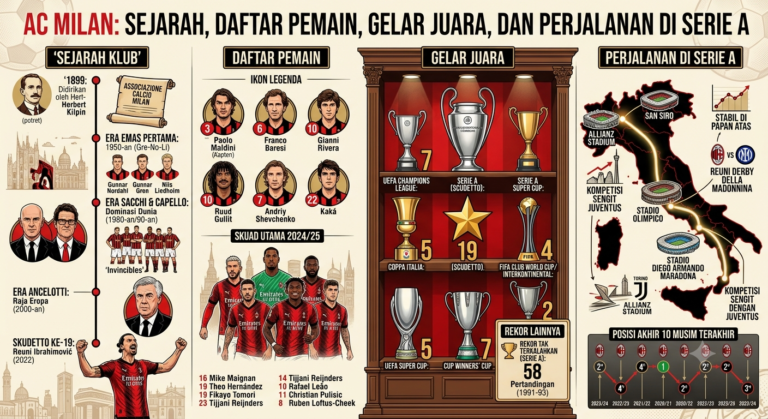 AC Milan: Sejarah Klub, Daftar Pemain, Gelar Juara, dan Perjalanan di Serie A