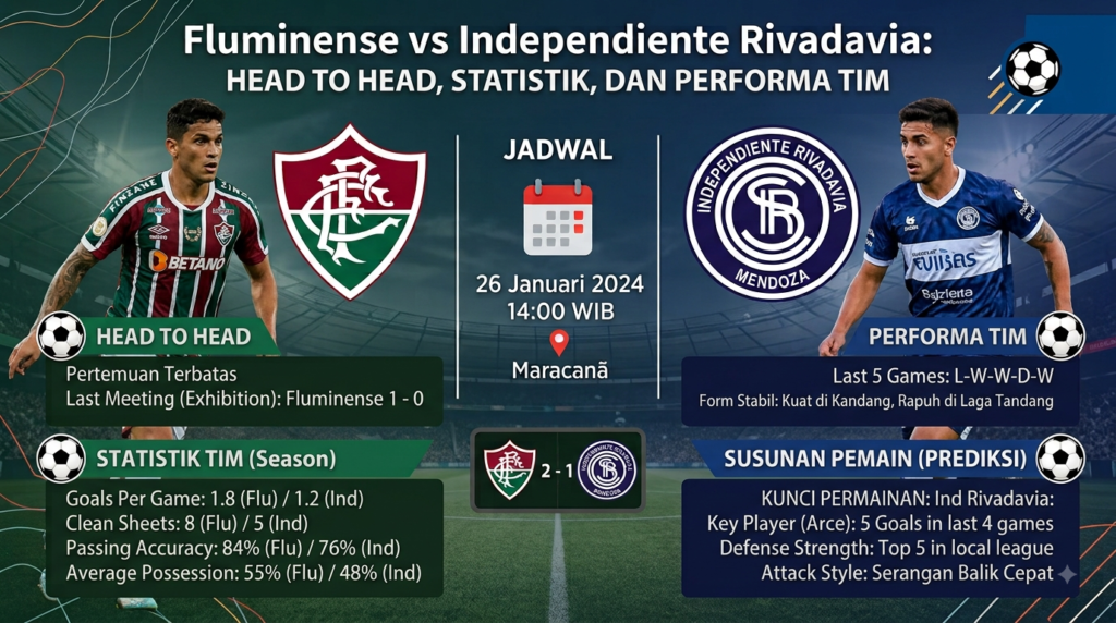 Prediksi Fluminense vs Independiente Rivadavia: Head to Head, Statistik, dan Performa Tim