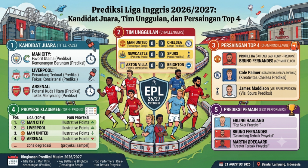 Prediksi Liga Inggris 2026/2027: Kandidat Juara, Tim Unggulan, dan Persaingan Top 4