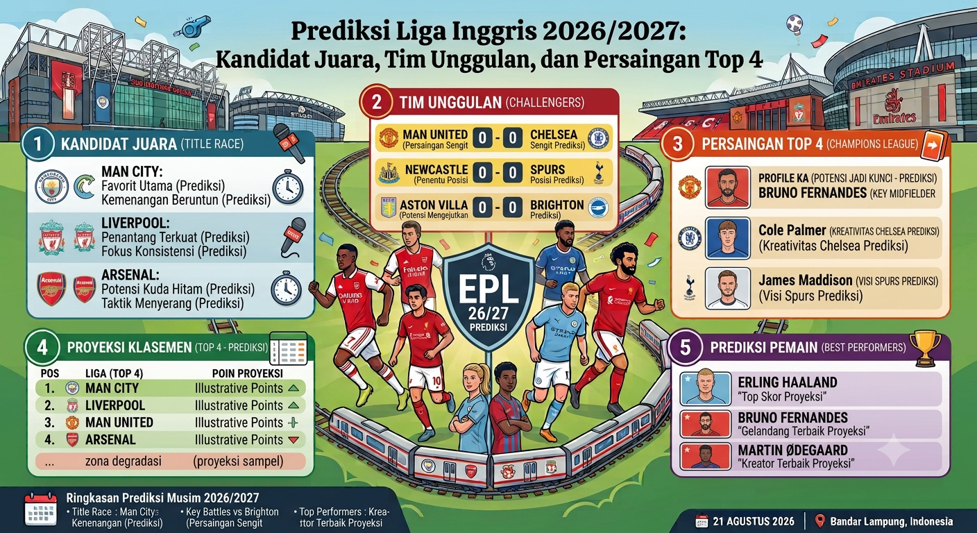 Prediksi Liga Inggris 2026/2027: Kandidat Juara, Tim Unggulan, dan Persaingan Top 4