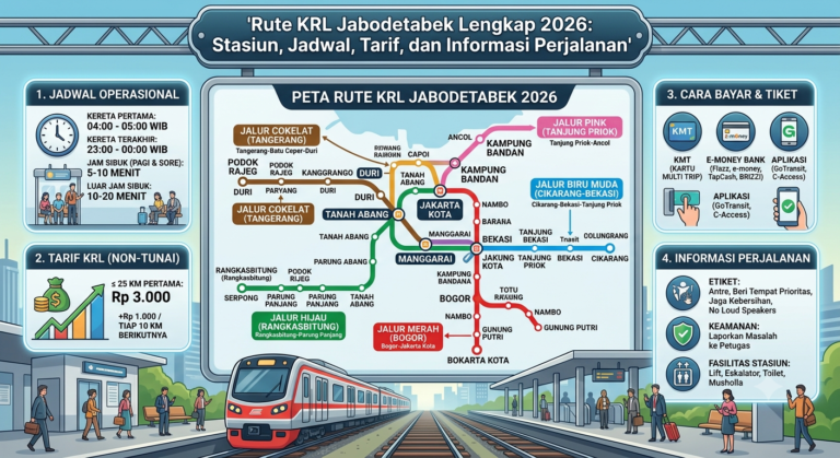 Rute KRL Jabodetabek Lengkap 2026: Stasiun, Jadwal, Tarif, dan Informasi Perjalanan