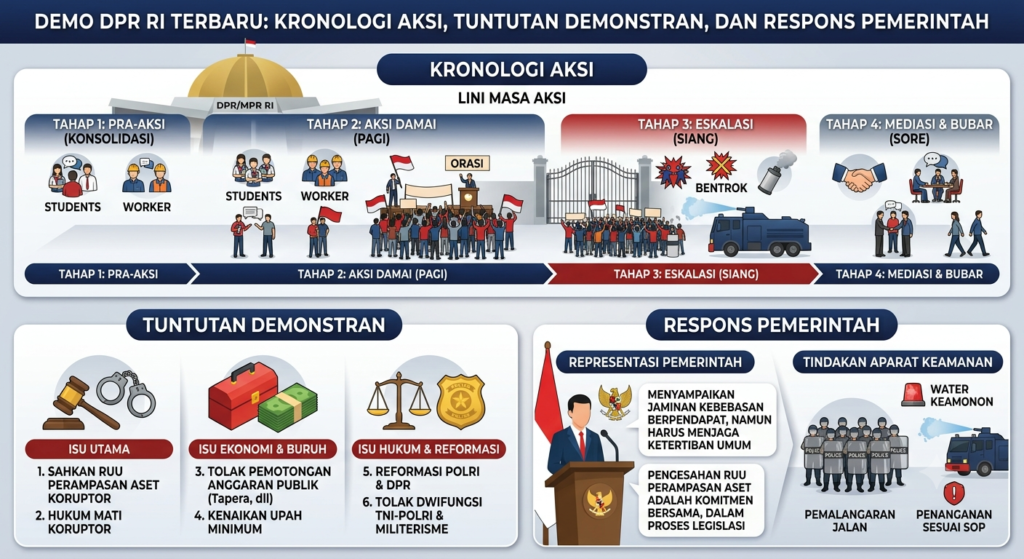Demo DPR RI Terbaru: Kronologi Aksi, Tuntutan Demonstran, dan Respons Pemerintah