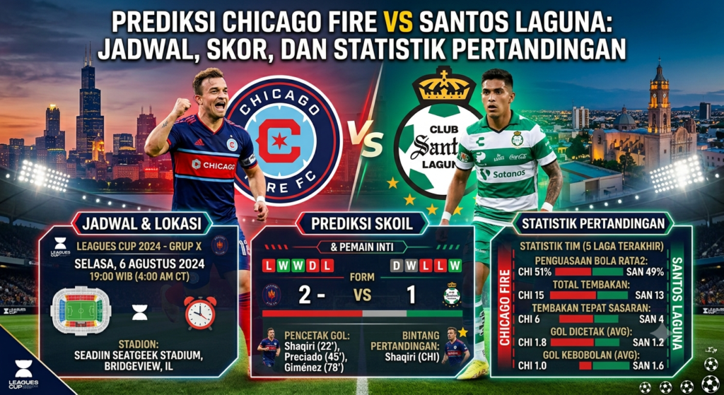 Prediksi Chicago Fire vs Santos Laguna: Jadwal, Skor, dan Statistik Pertandingan