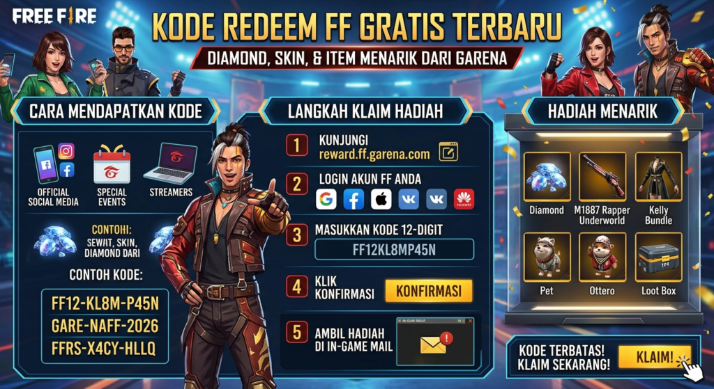 Kode Redeem FF Gratis Terbaru: Cara Mendapatkan Hadiah Menarik dari Garena