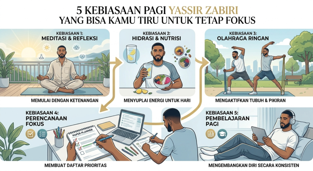 5 Kebiasaan Pagi Yassir Zabiri yang Bisa Kamu Tiru untuk Tetap Fokus