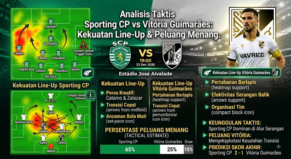 Analisis Taktis Sporting CP vs Vitória Guimarães: Kekuatan Line-Up & Peluang Menang