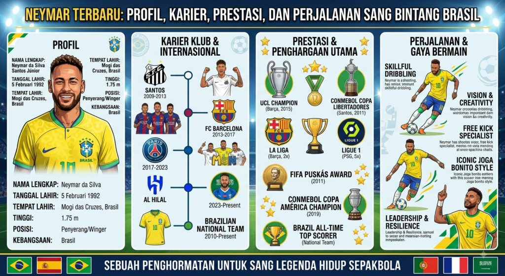 Neymar Terbaru: Profil, Karier, Prestasi, dan Perjalanan Sang Bintang Brasil