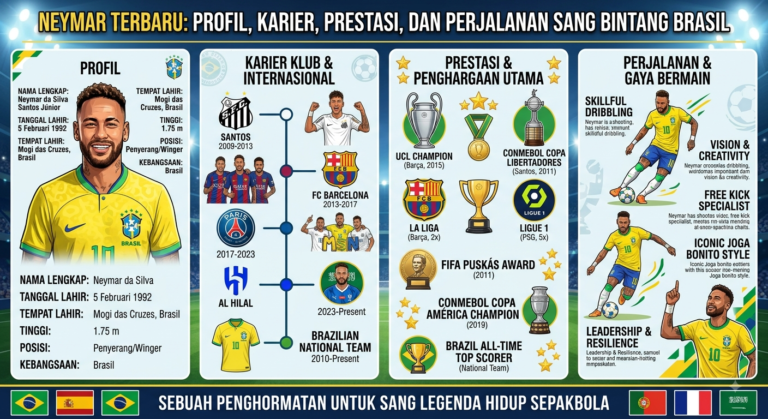Neymar Terbaru: Profil, Karier, Prestasi, dan Perjalanan Sang Bintang Brasil