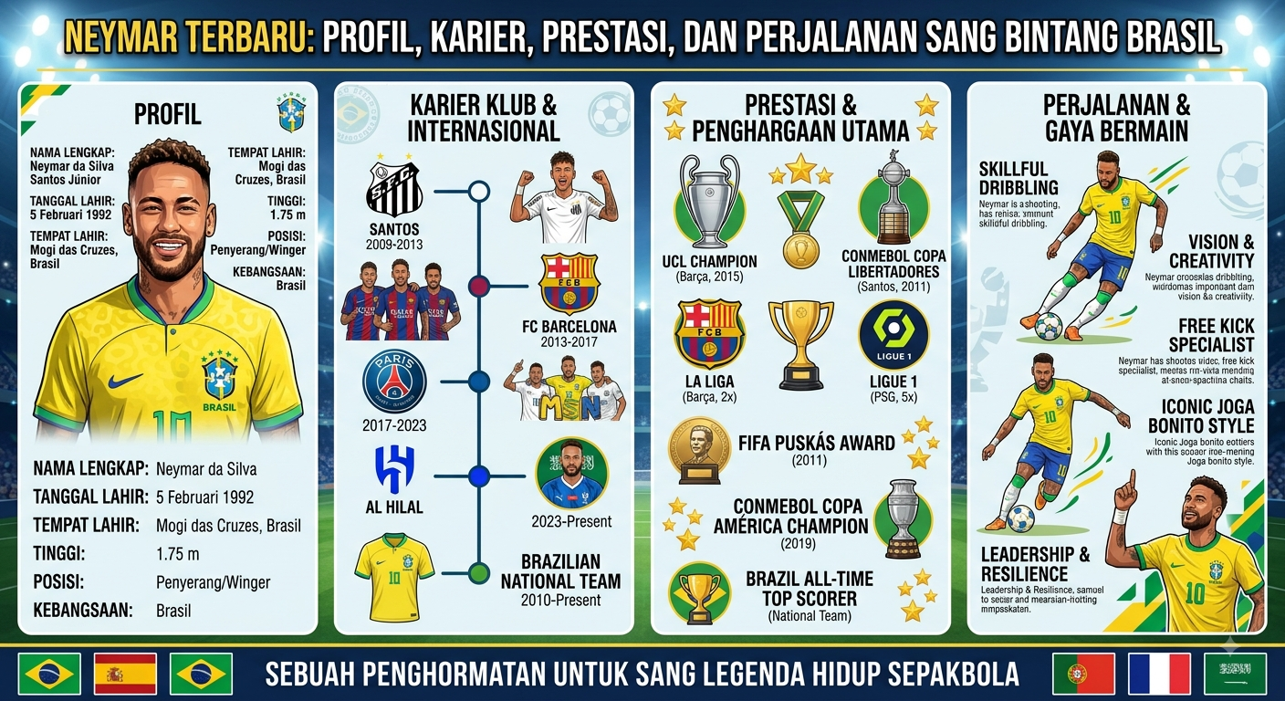 Neymar Terbaru: Profil, Karier, Prestasi, dan Perjalanan Sang Bintang Brasil