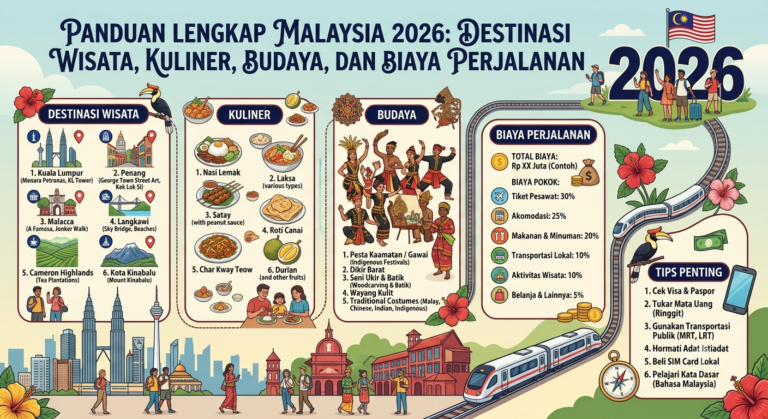 Panduan Lengkap Malaysia 2026: Destinasi Wisata, Kuliner, Budaya, dan Biaya Perjalanan