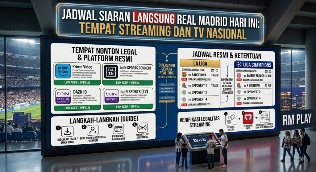 Jadwal Siaran Langsung Real Madrid Hari Ini: Tempat Streaming dan TV Nasional